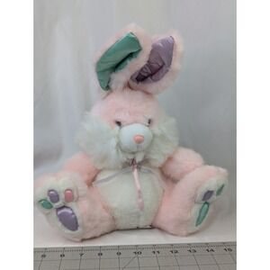 Pink Rabbit Plush Bunny Easter Satin Ears Feet 14 Inch MTY International Stuffed